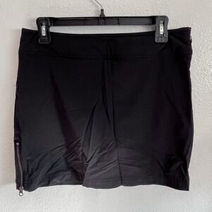 Athleta Size 6 Black Mini Skort Golf Pickleball Athleisure Athletic Zipper Back